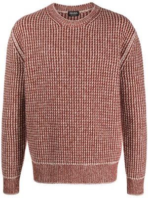 Zegna pull à motif en jacquard - Rouge