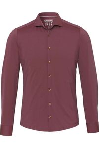 Pure Functional Slim Fit Jersey shirt bordeaux, Effen