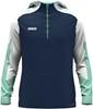 JAKO 6770 Sweater Met Kap Dynamic - Marine/Wit/Munt - S