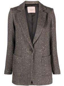 TWINSET blazer orné de sequins à motif de chevrons - Marron