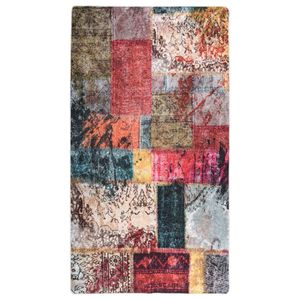 VidaXL Vloerkleed wasbaar anti-slip patchwork 190x300 cm meerkleurig