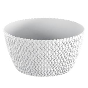 Plantenpot/bloempot tafelstuk - kunststof - D24 x H12 cm - parel wit
