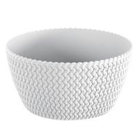 Plantenpot/bloempot tafelstuk - kunststof - D24 x H12 cm - parel wit