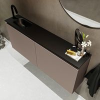 Mondiaz Ture 120cm toiletmeubel smoke met wastafel urban links 1 kraangat - thumbnail