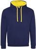 Just JH003 Varsity Hoodie - Oxford Navy/Sun Yellow - XS