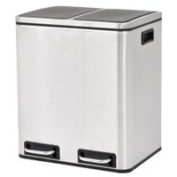 vidaXL Pedaalemmer voor recycling 30 L roestvrij staal - thumbnail