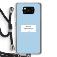 Reminder: Xiaomi Poco X3 NFC Transparant Hoesje met koord