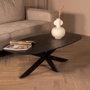 Salontafel Jordan Zwart Deens Ovaal 130cm - Giga Meubel