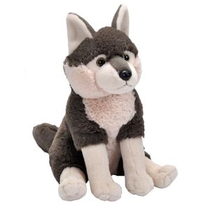 Pluche dieren knuffels Grijze wolf van 30 cm