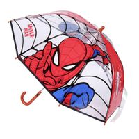 Spiderman paraplu - rood - D71 cm - voor kinderen - regen accessoires - thumbnail