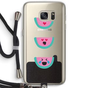 Smiley watermeloen: Samsung Galaxy S7 Transparant Hoesje met koord
