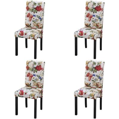 Eetkamerstoelen 4 st stof meerkleurig