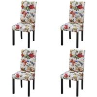 Eetkamerstoelen 4 st stof meerkleurig