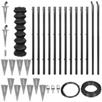 vidaXL Gaashek met grondankers 1,5x25 m grijs - thumbnail