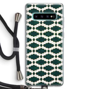 Moroccan tiles: Samsung Galaxy S10 Plus Transparant Hoesje met koord