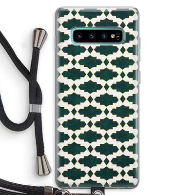 Moroccan tiles: Samsung Galaxy S10 Plus Transparant Hoesje met koord