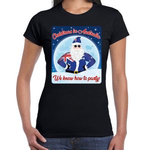 Fout Australie kerst shirt Christmas in Australia zwart voor dam