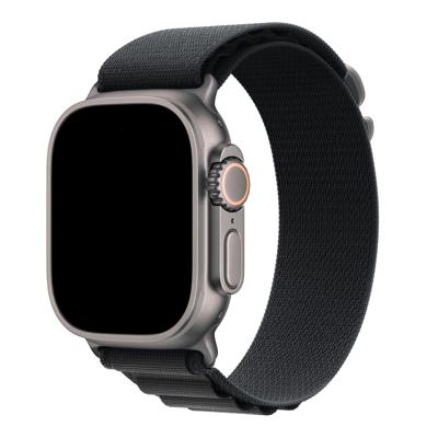 Apple Watch Bandje Alpine - Nylon - Zwart - Zilver - Apple Watch Bandje Alpine - Nylon - Zwart - Zilver -