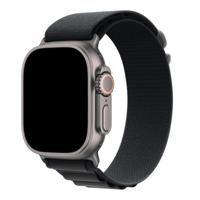 Apple Watch Bandje Alpine - Nylon - Zwart - Zilver -