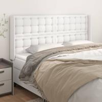 Hoofdbord met randen 163x16x118/128 cm kunstleer wit