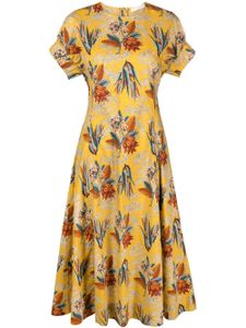 Ulla Johnson robe longue évasée Devon à motif floral - Jaune