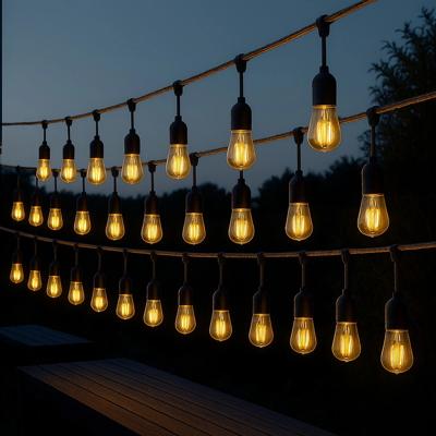 Solar lichtslinger chain met 30 warm witte led filament lampen