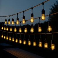 Solar lichtslinger chain met 30 warm witte led filament lampen