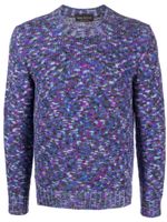 Del Carlo pull en maille intarsia à col rond - Violet