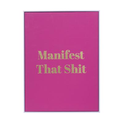 Poster met lijst manifest - roze/goud - 40x30 cm - Happy at home by Sanny