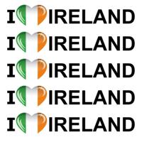 Sticker - 5x - I love Ireland - 19 x 4 cm - Ierland - landenthema