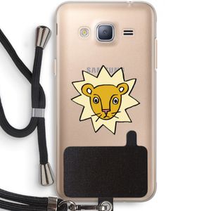 Kleine leeuw: Samsung Galaxy J3 (2016) Transparant Hoesje met koord