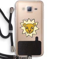 Kleine leeuw: Samsung Galaxy J3 (2016) Transparant Hoesje met koord