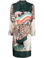 Ferragamo chemise à mélange d'imprimés - Vert