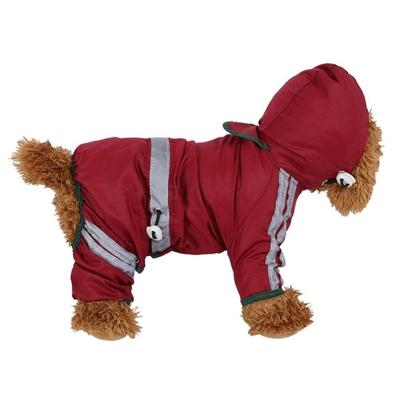 Waterdichte jas kleding modehuis dier regenjas puppy hond kat hoodie regenjas maat: S (rood)