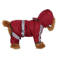 Waterdichte jas kleding modehuis dier regenjas puppy hond kat hoodie regenjas maat: S (rood)