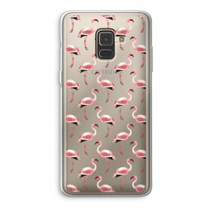Flamingoprint groen: Samsung Galaxy A8 (2018) Transparant Hoesje