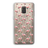 Flamingoprint groen: Samsung Galaxy A8 (2018) Transparant Hoesje