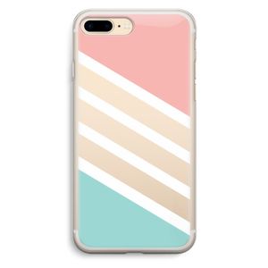 Strepen pastel: iPhone 7 Plus Transparant Hoesje
