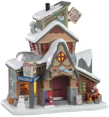 Lemax s&apos;mores & snow verlicht kersthuisje Vail Village 2021