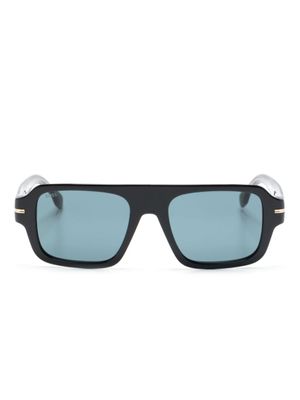 BOSS lunettes de soleil à monture rectangulaire - Noir