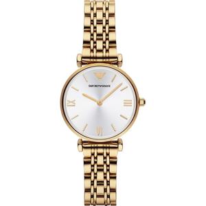 Emporio Armani Dameshorloge klassieke zilveren wijzerplaat goudkleurige AR1877