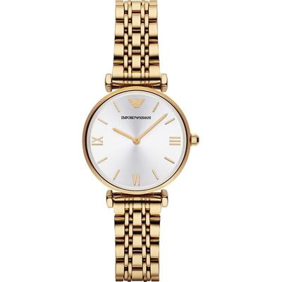 Emporio Armani Dameshorloge klassieke zilveren wijzerplaat goudkleurige AR1877