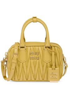 Miu Miu mini sac en cuir Nappa à design matelassé - Jaune