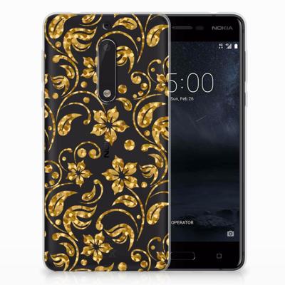 Nokia 5 | TPU Case | Gouden Bloemen Nokia 5 | TPU Case | Gouden Bloemen