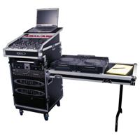 Odyssey Innovative Designs Combo Rack with Casters, Side Table, and Glide Platform DJ-tafel