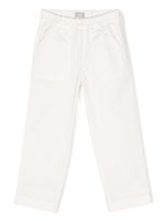 Il Gufo pantalon en coton à taille élastiquée - Blanc