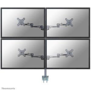 Neomounts FPMA-D935D4 Monitor-tafelbeugel 4-voudig 25,4 cm (10) - 68,6 cm (27) Zilver Kantelbaar, Zwenkbaar, Roteerbaar