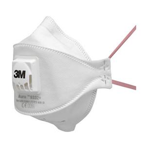 3M Aura™ 9332+ 9332+ Fijnstofmasker met ventiel FFP3 D 10 stuk(s) EN 149:2001, EN 149:2009 DIN 149:2001, DIN 149:2009