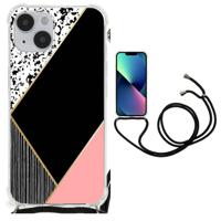 iPhone 14 Plus Shockproof Case Zwart Roze Vormen