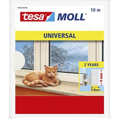 Tesa Tochtstrip universeel - 2x - zelfklevend - wit - 10 mtr x 9 mm - Tochtstroken